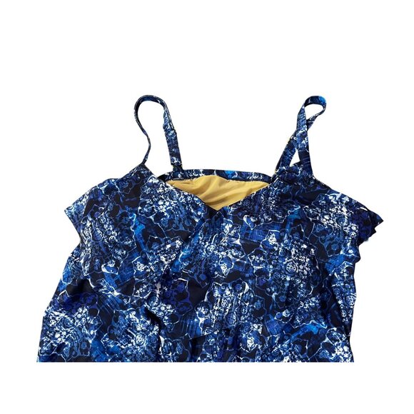 Swim 365 Tankini Top Womens 26 Used Blue White - Picture 13 of 13